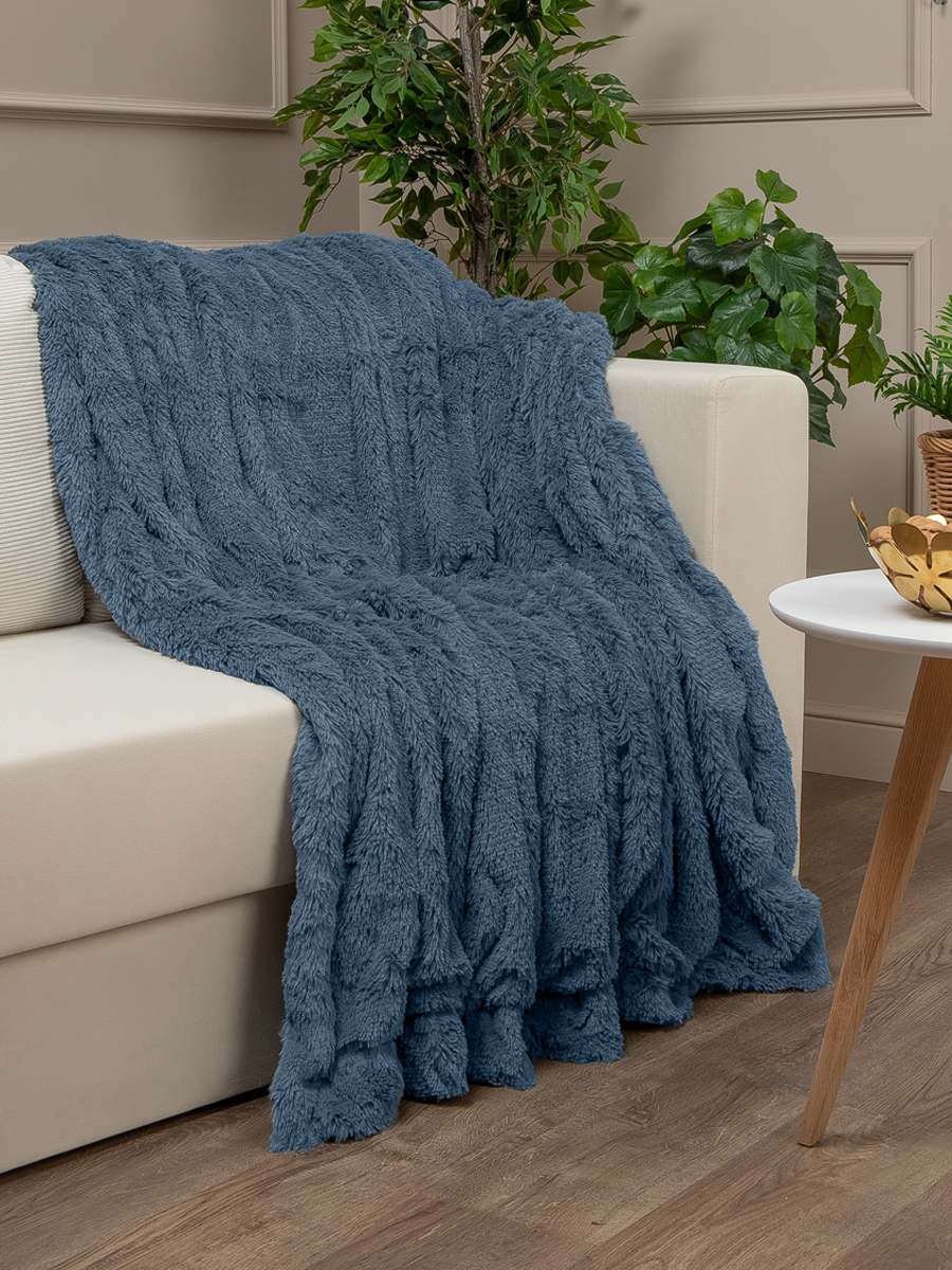 картинка Плед Buenas Noches искусст мех TF F072BL-GY 2224 ДВ 17-4111 