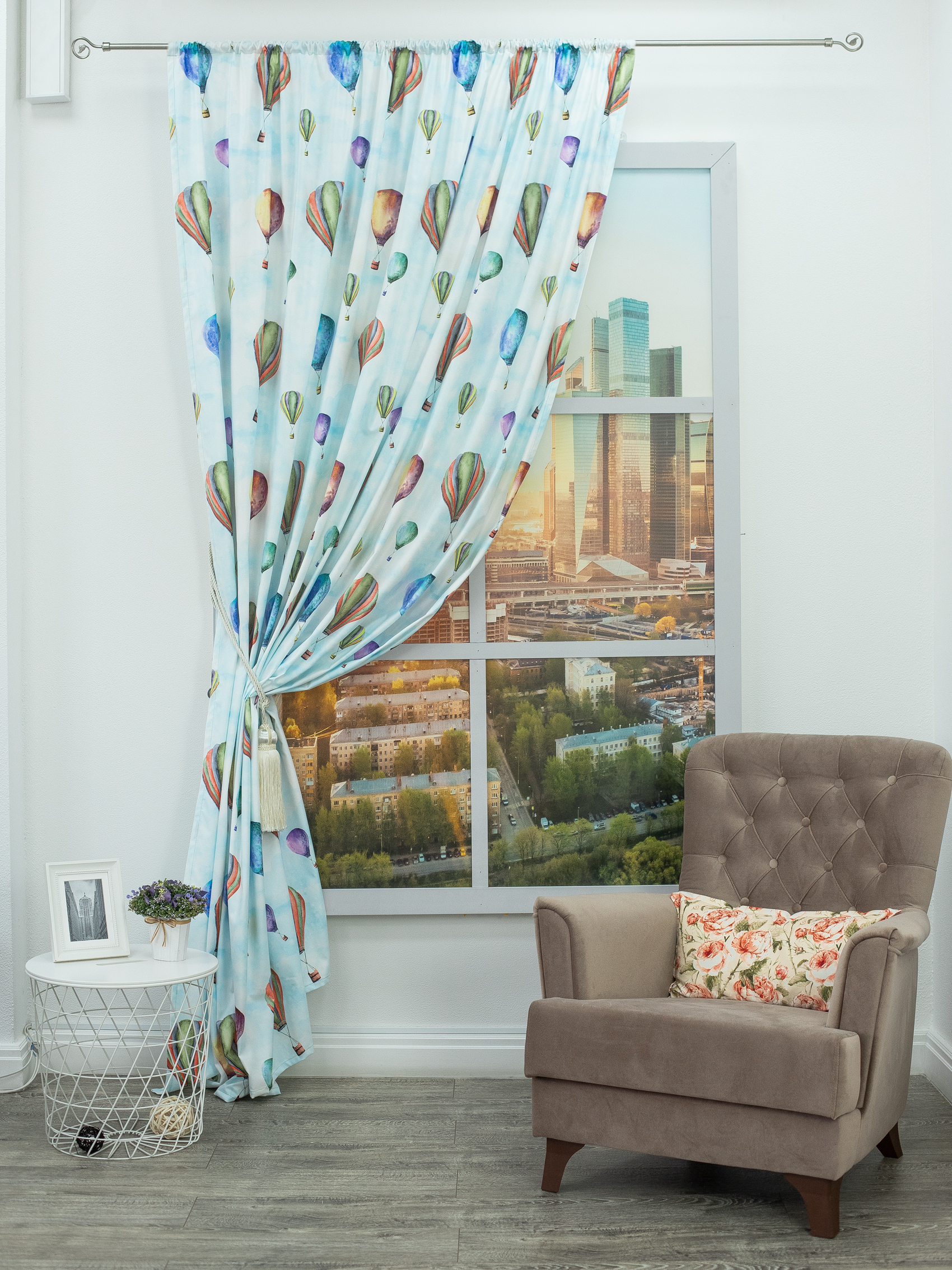 картинка Штора Amore Mio RR 12346-1V 2,0*2,7*1 голубой 