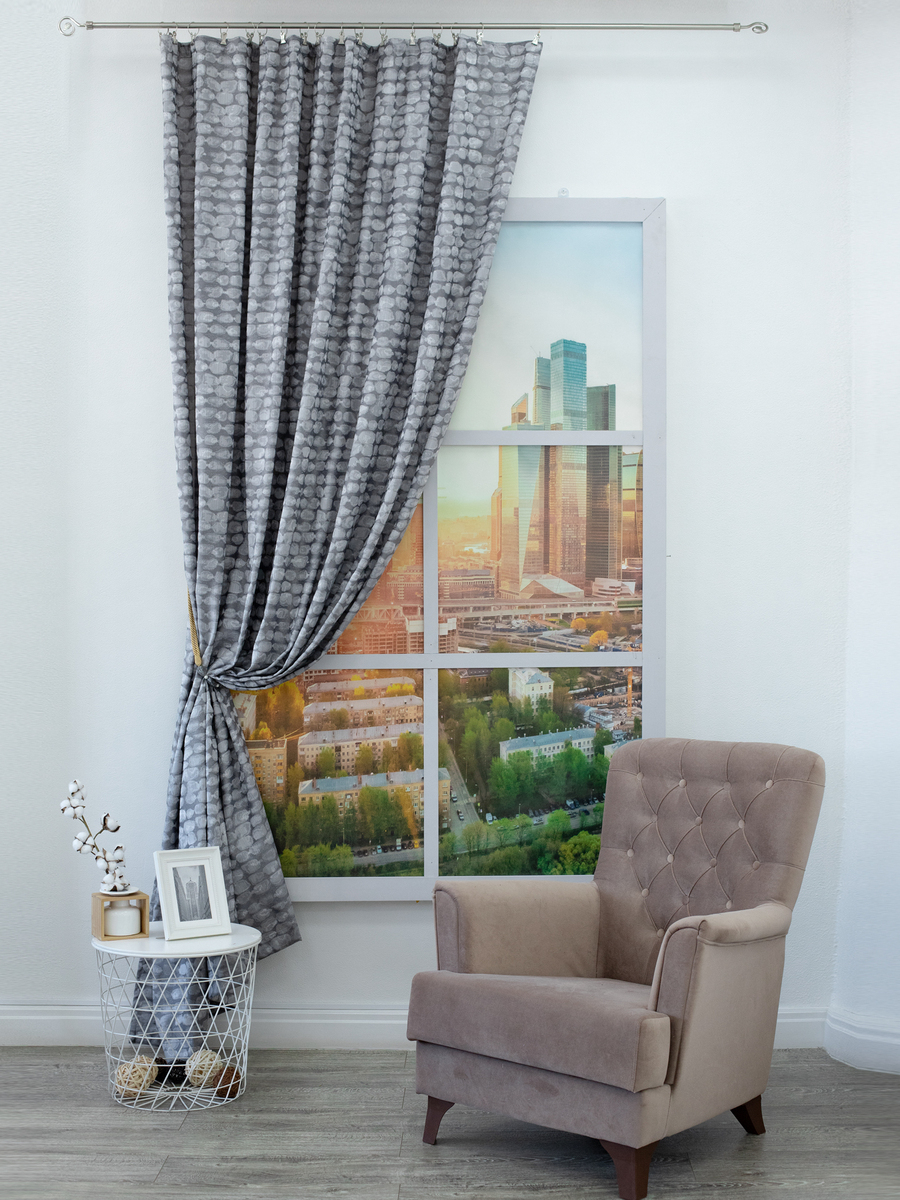 картинка Штора Amore Mio RR 19127-01 2,0*2,7*1 серый 