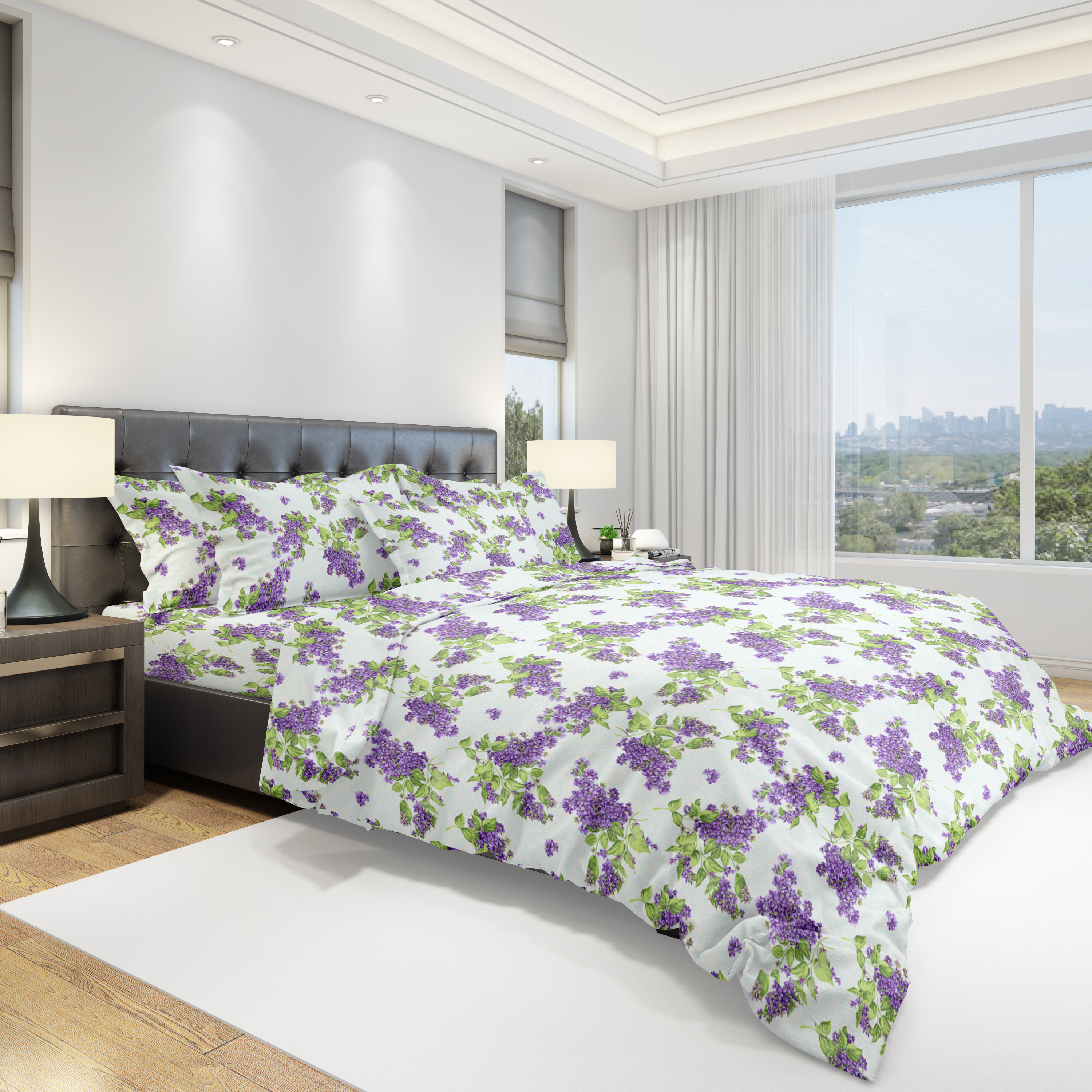 картинка Постельное бельё Amore Mio URG QR Purple SINGLE B 