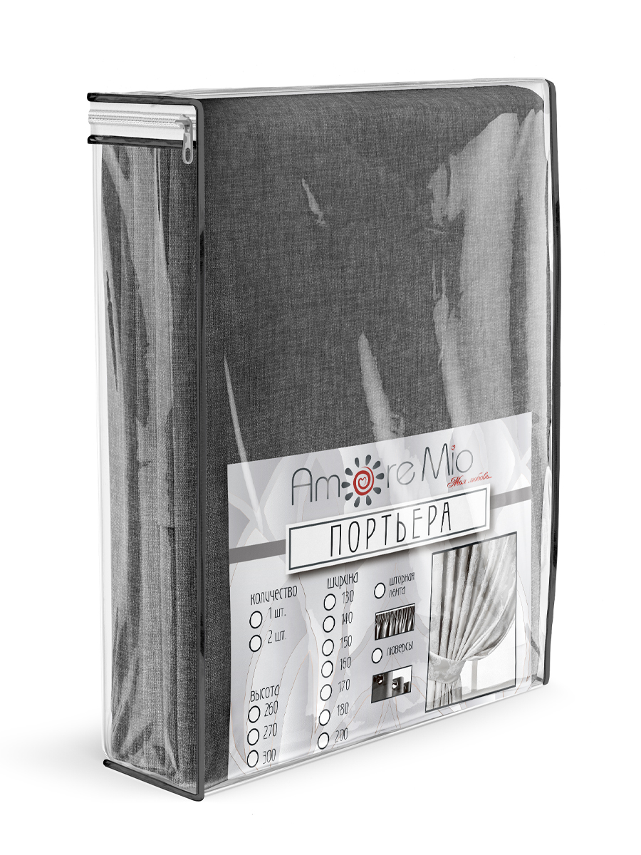 картинка Штора Amore Mio RR 102-02 2,0*2,6*1 серый 