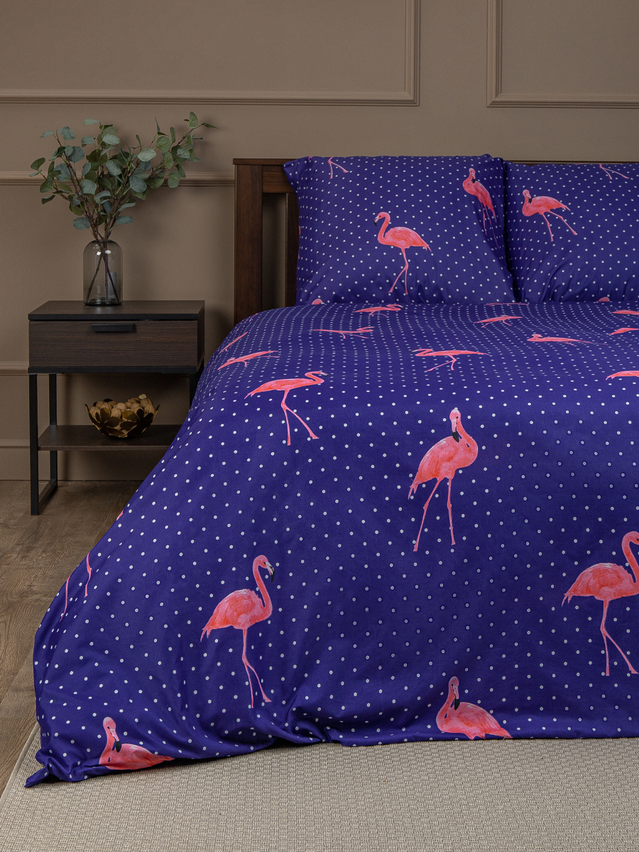 картинка Постельное бельё Amore Mio BZ QR Flamingo DKBL DOUBLE M 