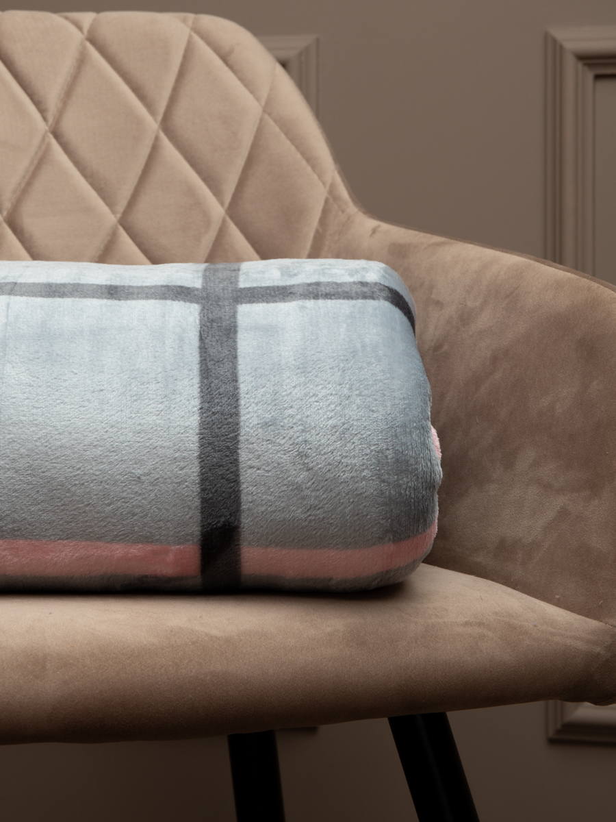 картинка Плед Texrepublic TF FN F122 a1520 Клетка серо-розовая 