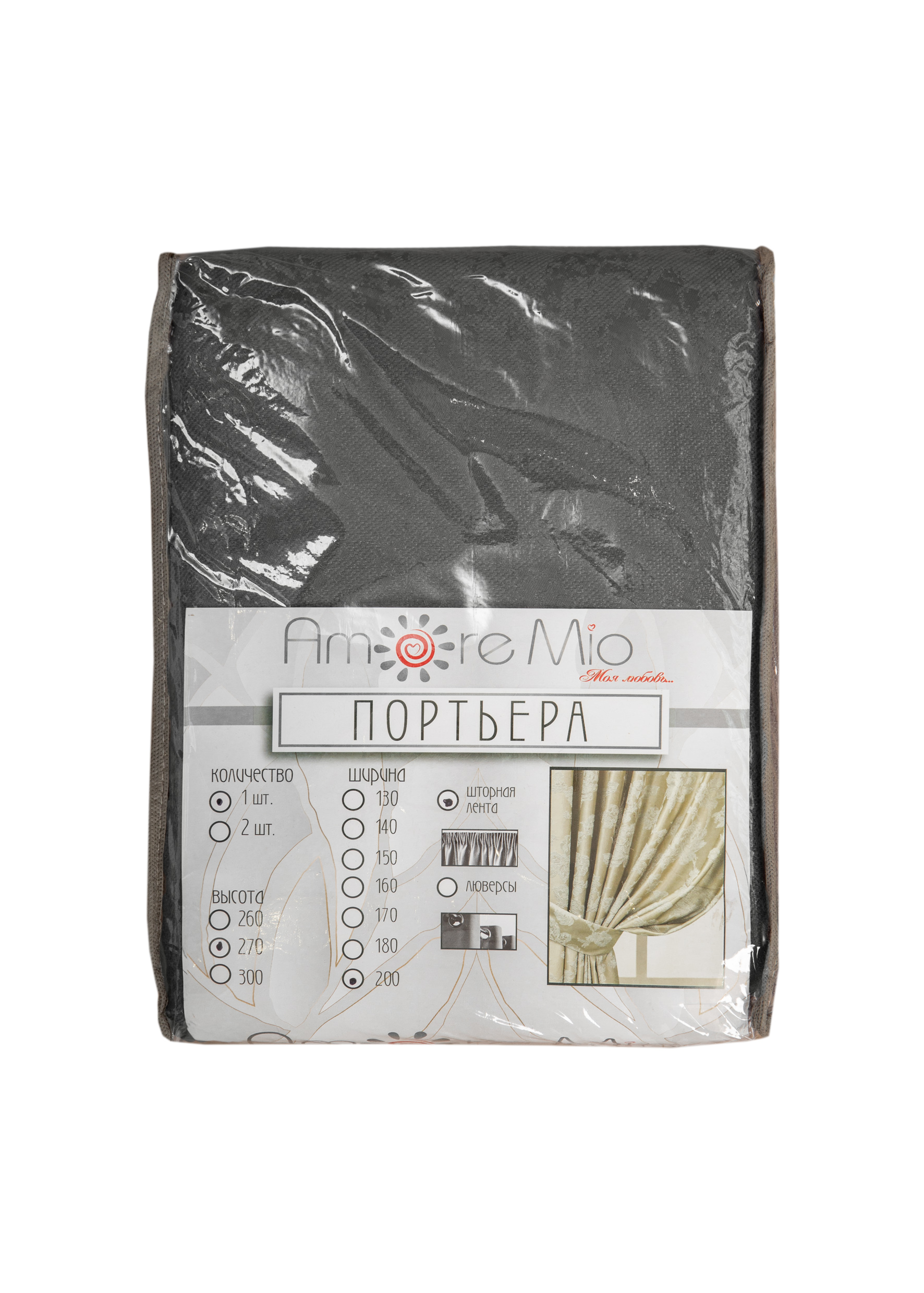 картинка Штора Amore Mio RR 3941D-09 2,0*2,7*1 серый 