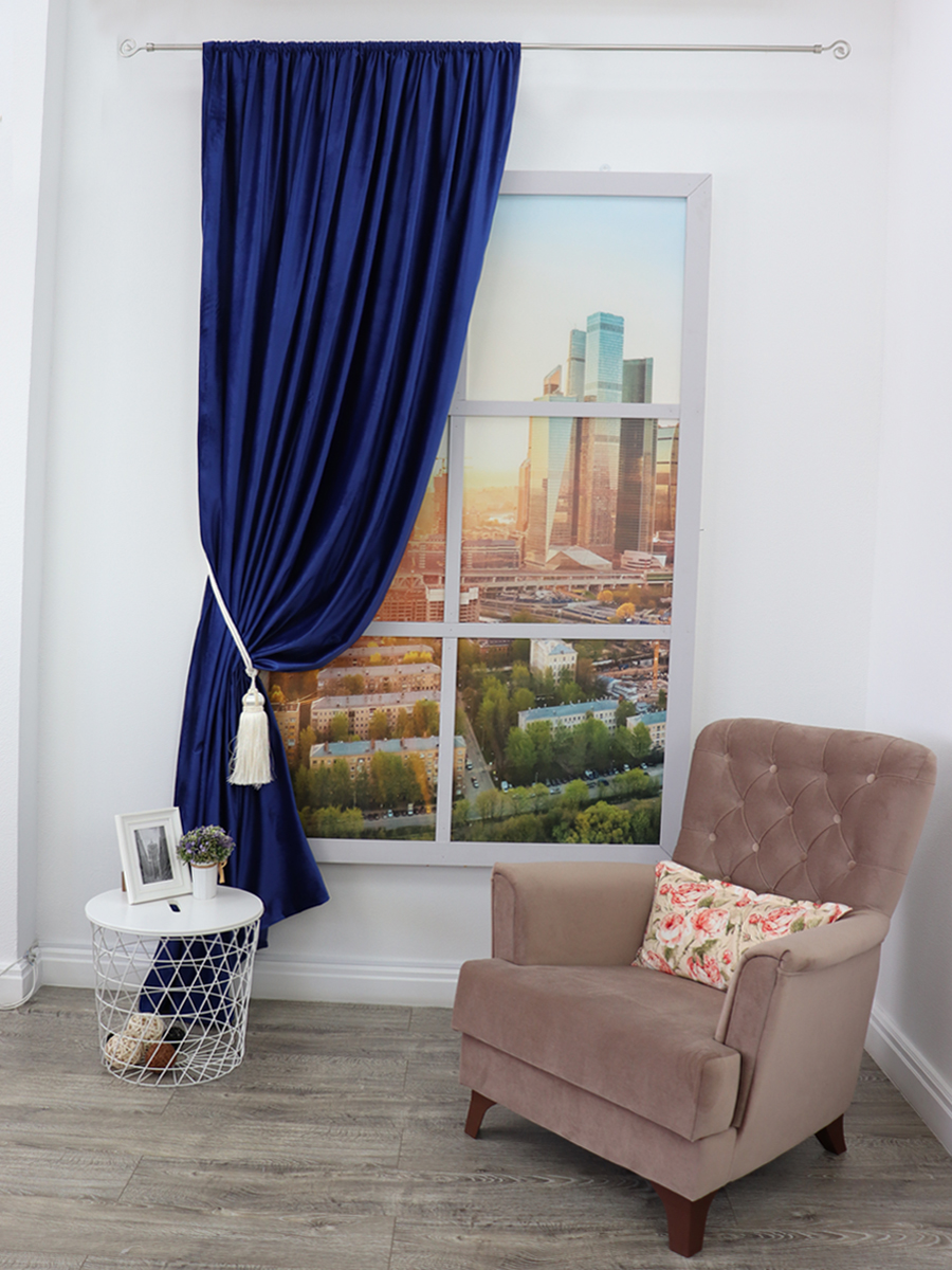 картинка Штора Amore Mio RR 6ML T66-106 2,0*2,7*1 синий 