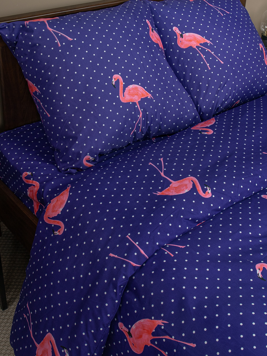 картинка Постельное бельё Amore Mio BZ QR Flamingo DKBL DOUBLE M 