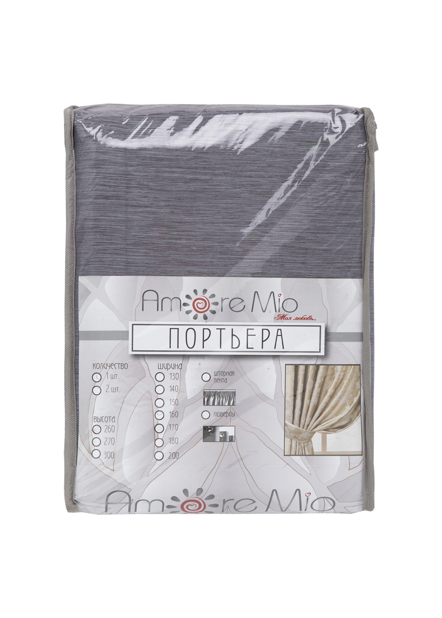 картинка Штора Amore Mio RR Rolex-287364 1,6*2,6*1 серый 