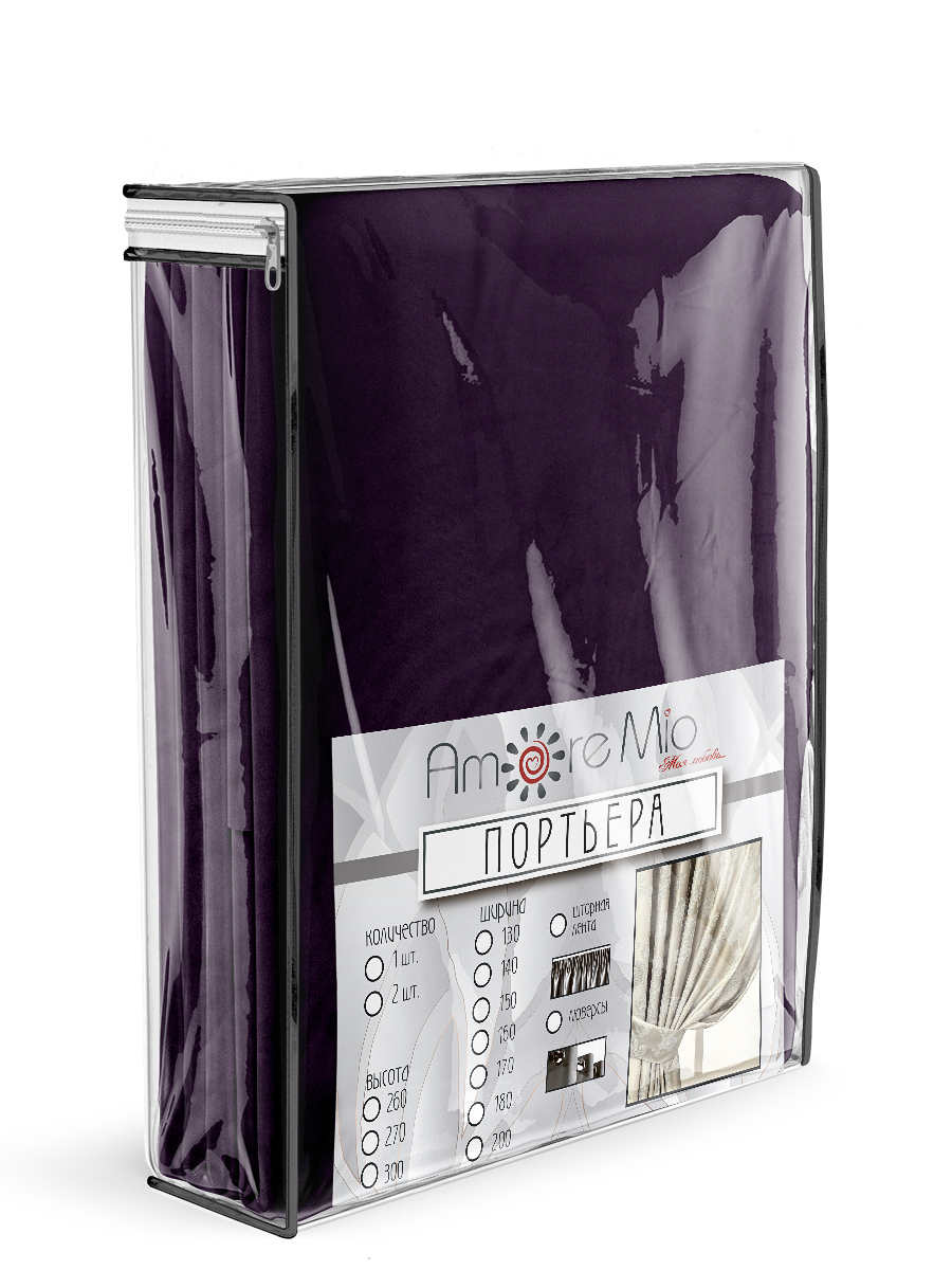 картинка Штора Amore Mio RR 6ML T66-103 2,0*2,7*1 фиолетовый 