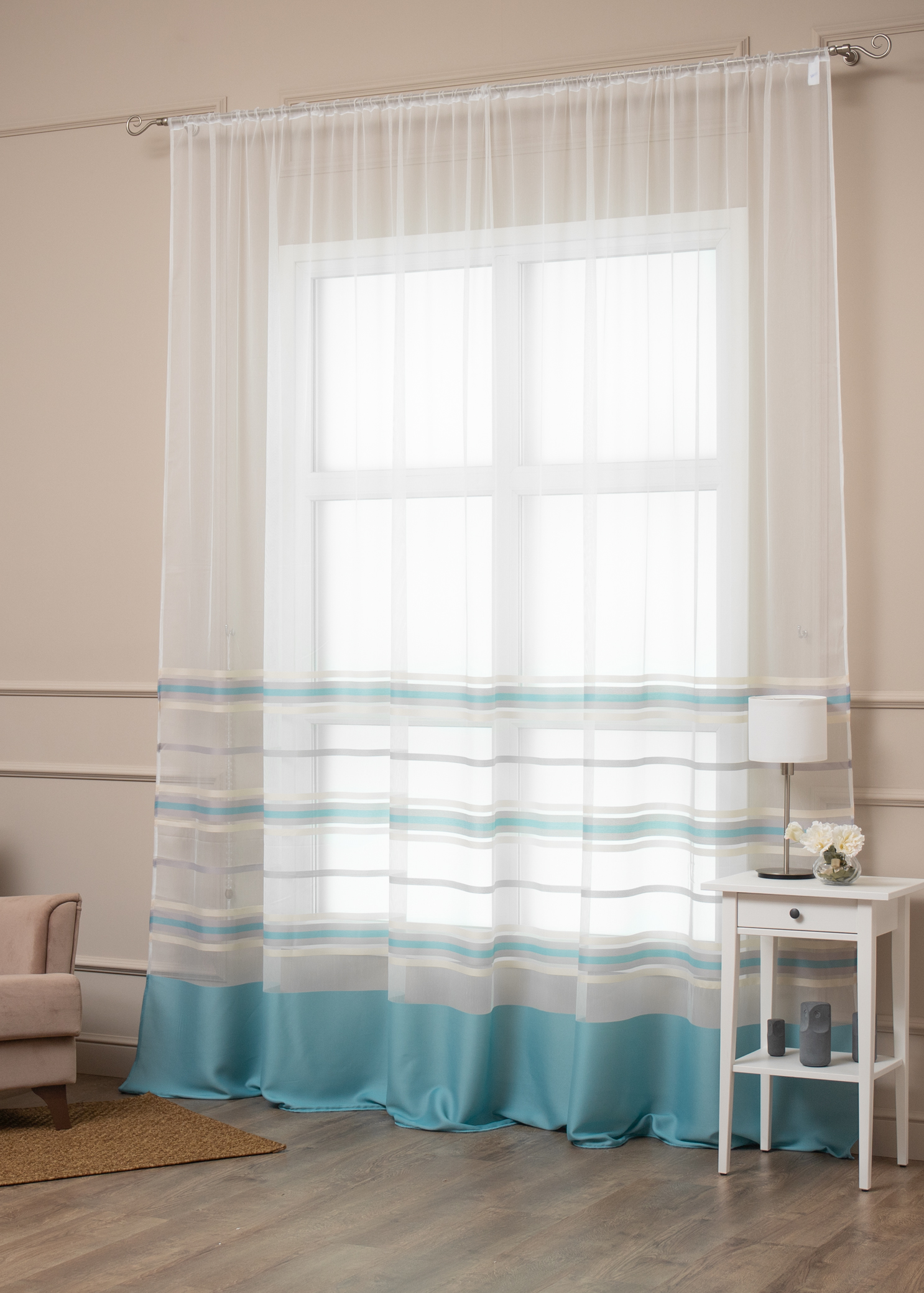 картинка Штора Amore Mio RR 2143-109 ut 3,0*2,8*1 бирюзовый 