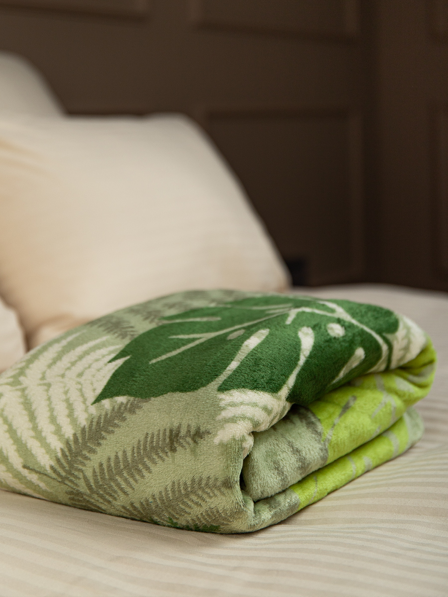 картинка Плед Texrepublic TF FN F131 b1420 Монстера и папоротник 