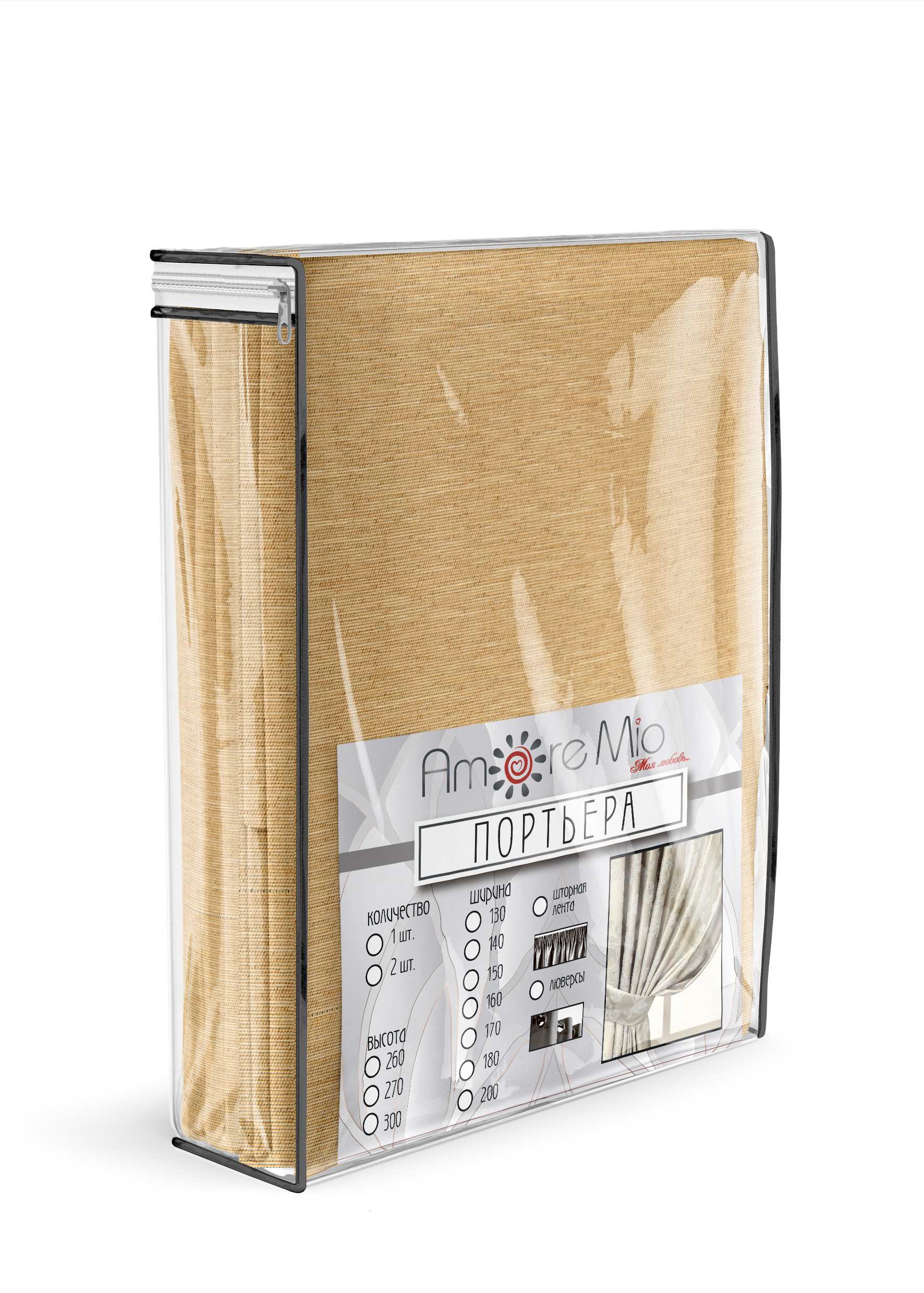 картинка Штора Amore Mio RR 110-09 2,0*2,7*1 золотой 