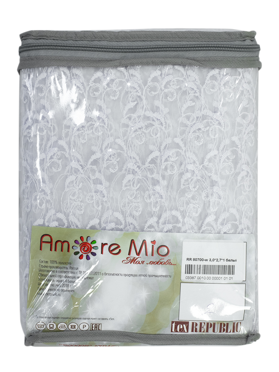 картинка Штора Amore Mio RR 80700-w 3,0*2,7*1 белый 