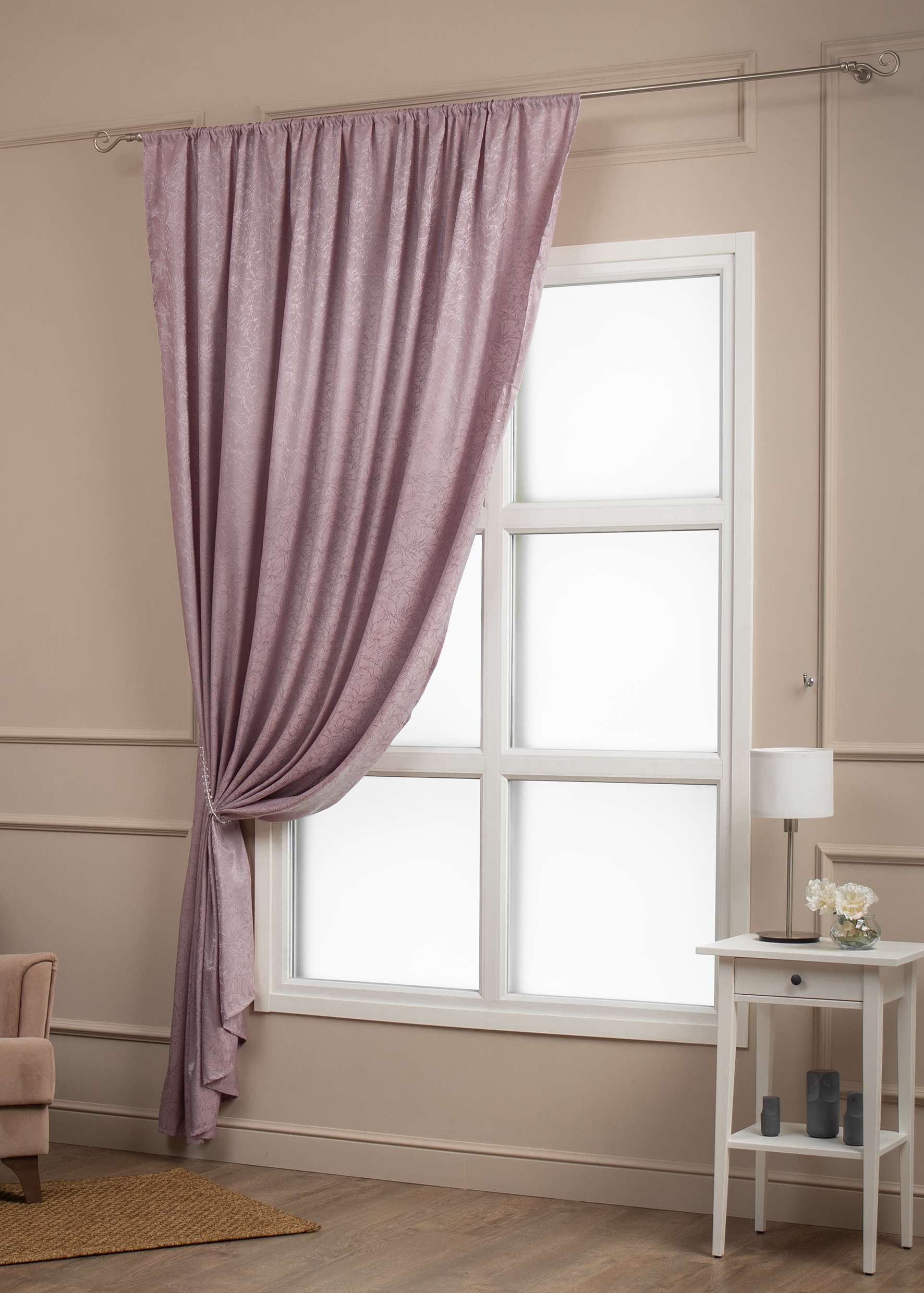 картинка Штора Amore Mio RR H9901-614 2,0*2,7*1 розовая пудра 