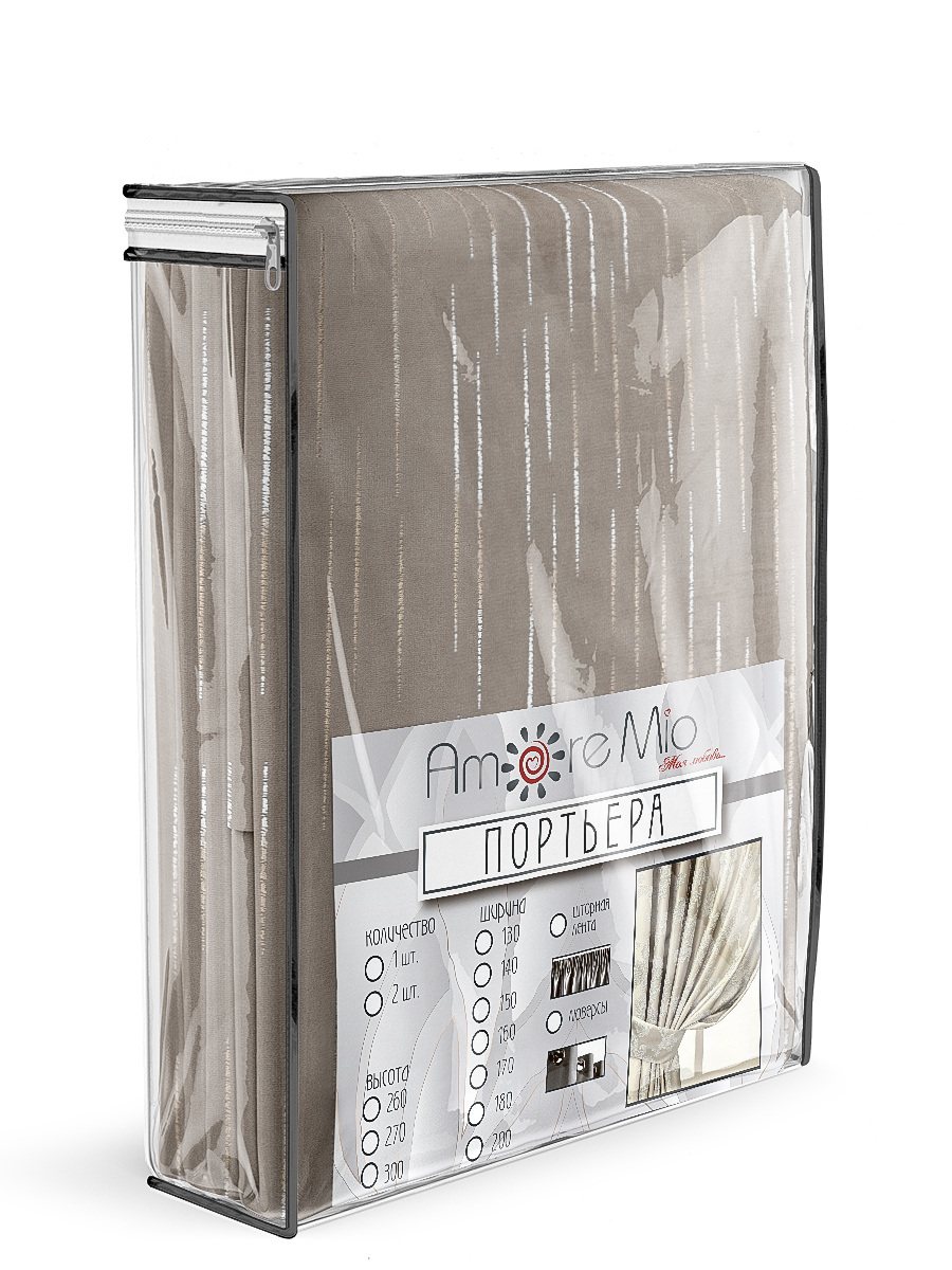картинка Штора Amore Mio RR 6ML T596-01 1,5*2,7*2 бежевый 