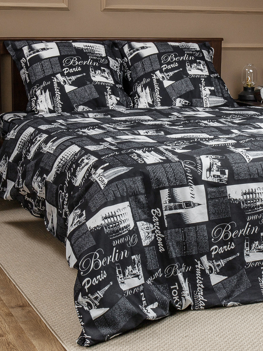 картинка Постельное бельё Amore Mio BZ Trip BLK DOUBLE M 