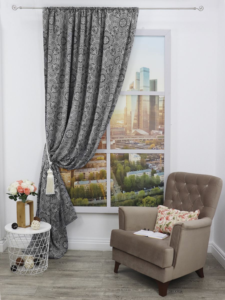 картинка Штора Amore Mio RR 90021-17 2,0*2,7*1 черный 