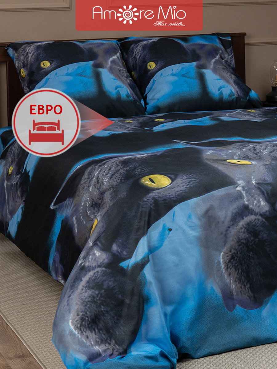 картинка Постельное бельё Amore Mio Meow EURO M 