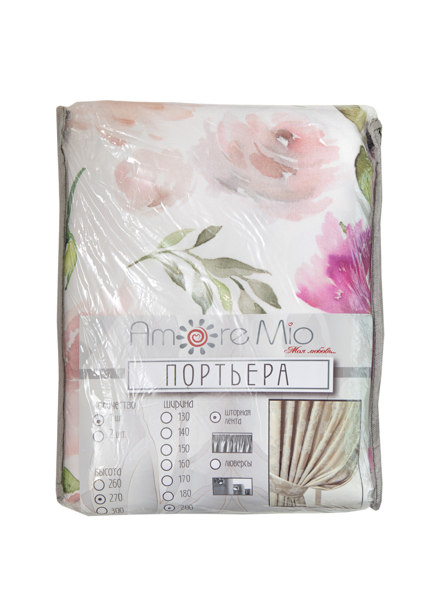 картинка Штора Amore Mio RR 12842-01 2,0*2,7*1 розовая пудра 