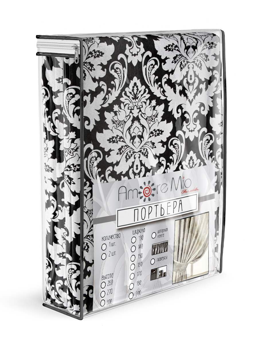 картинка Штора Amore Mio RR 150-20A 2,0*2,7*1  черный 