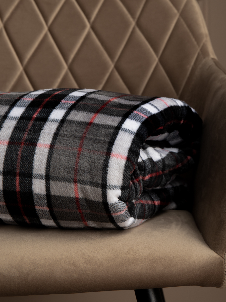 картинка Плед Texrepublic TF FN F137 a2022 Шотландка серая 