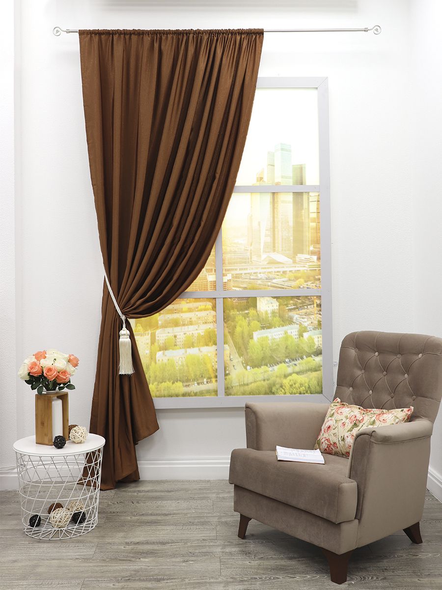 картинка Штора Amore Mio RR 90168-019 2,0*2,7*1 коричневый 