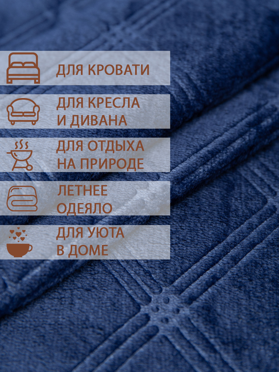 картинка Плед Eclair TF FNE DKBL ec 1520 c-клетка 