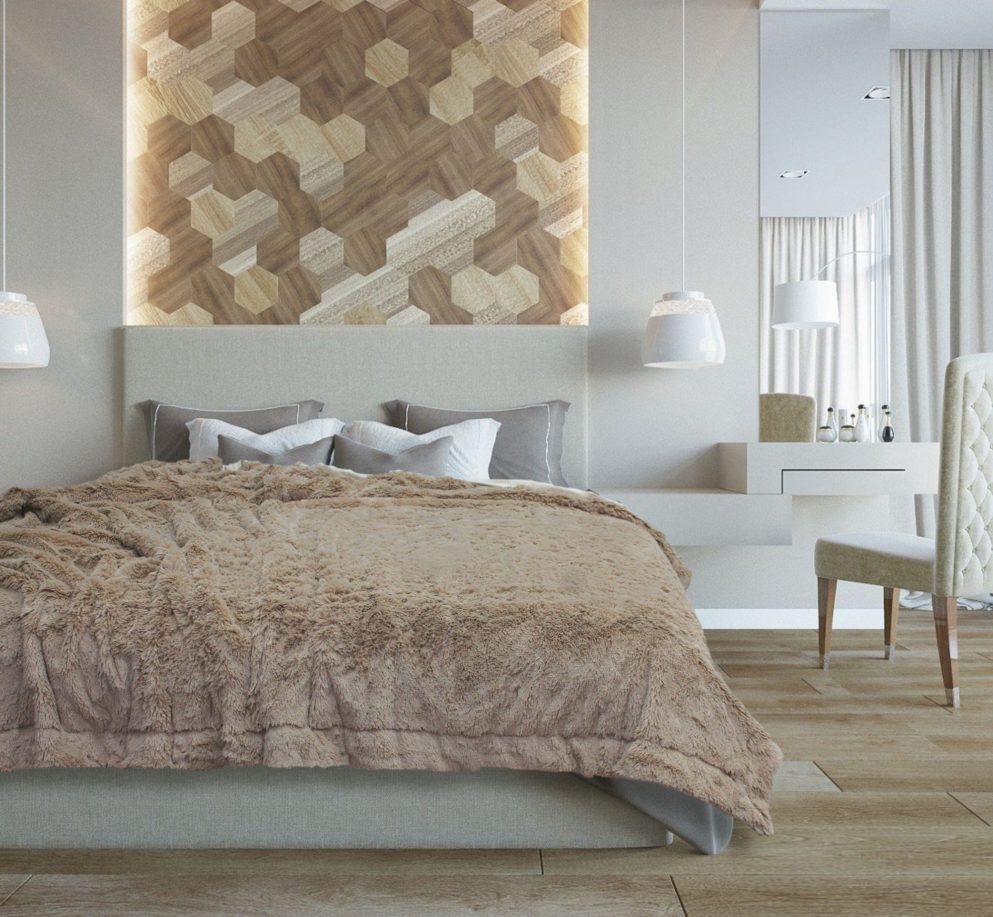 картинка Плед Buenas Noches искусст мех TF F072BE-GY1 1622 ДB 