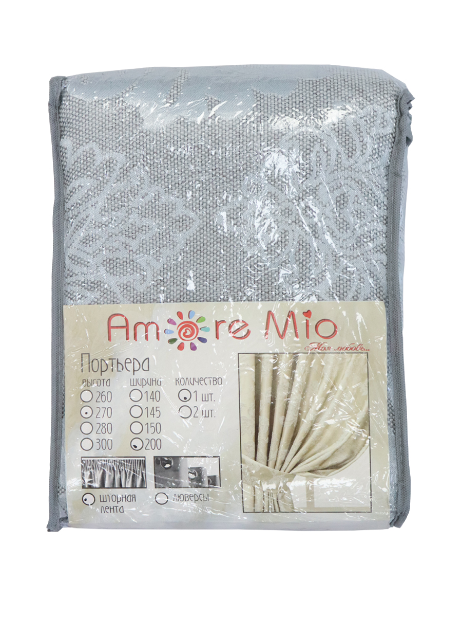 картинка Штора Amore Mio RR 1001-07 1,45*2,7*1 бирюзовый 