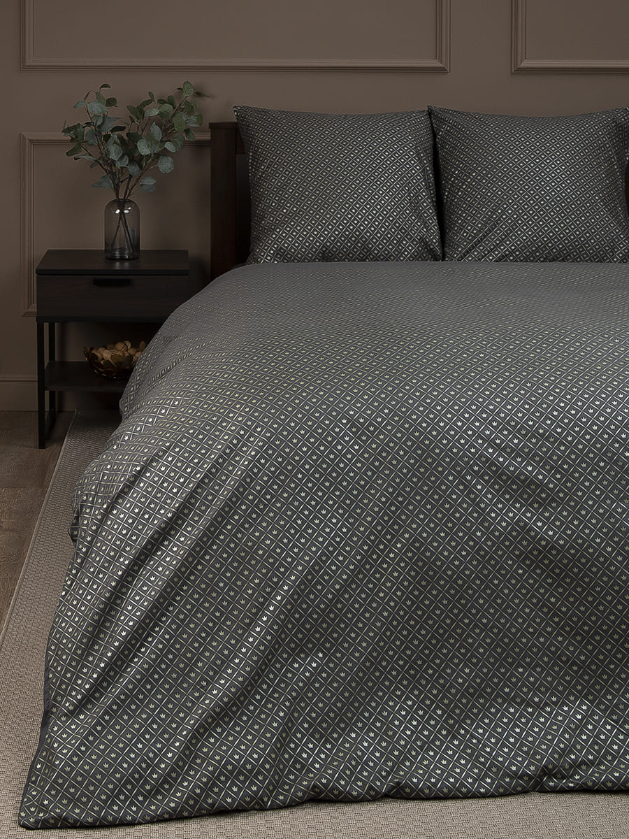 картинка Постельное бельё Amore Mio BZ QR Crown GY DOUBLE Msh 