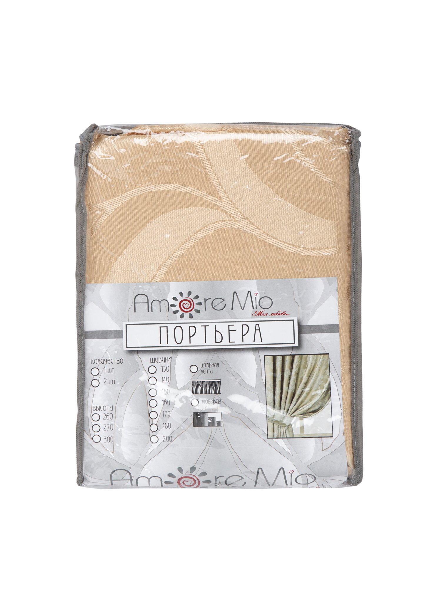 картинка Штора Amore Mio RR 6PL L506-11 1,4*2,7*1 золотой 
