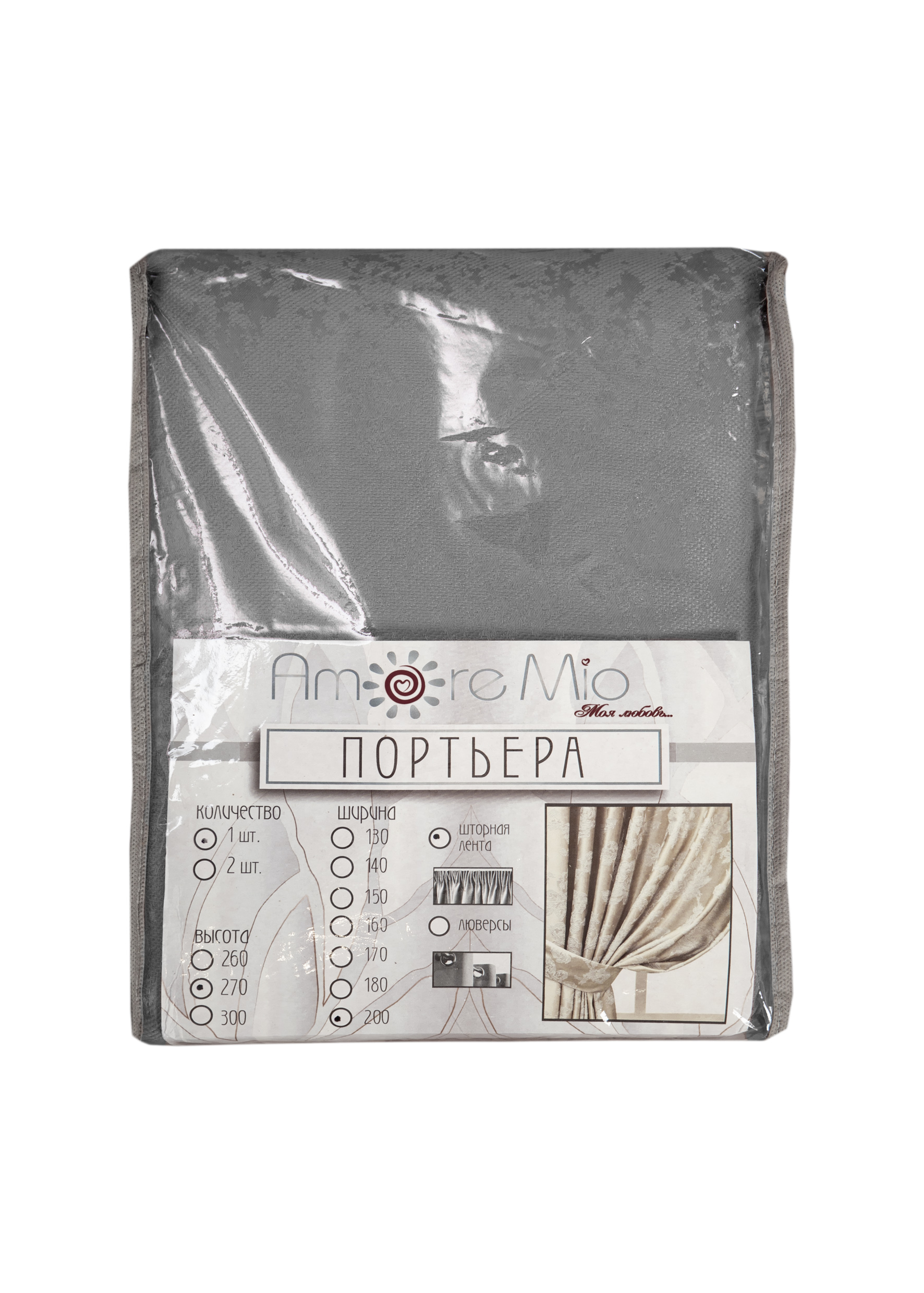 картинка Штора Amore Mio RR 3941D-08 2,0*2,7*1 светло-серый 