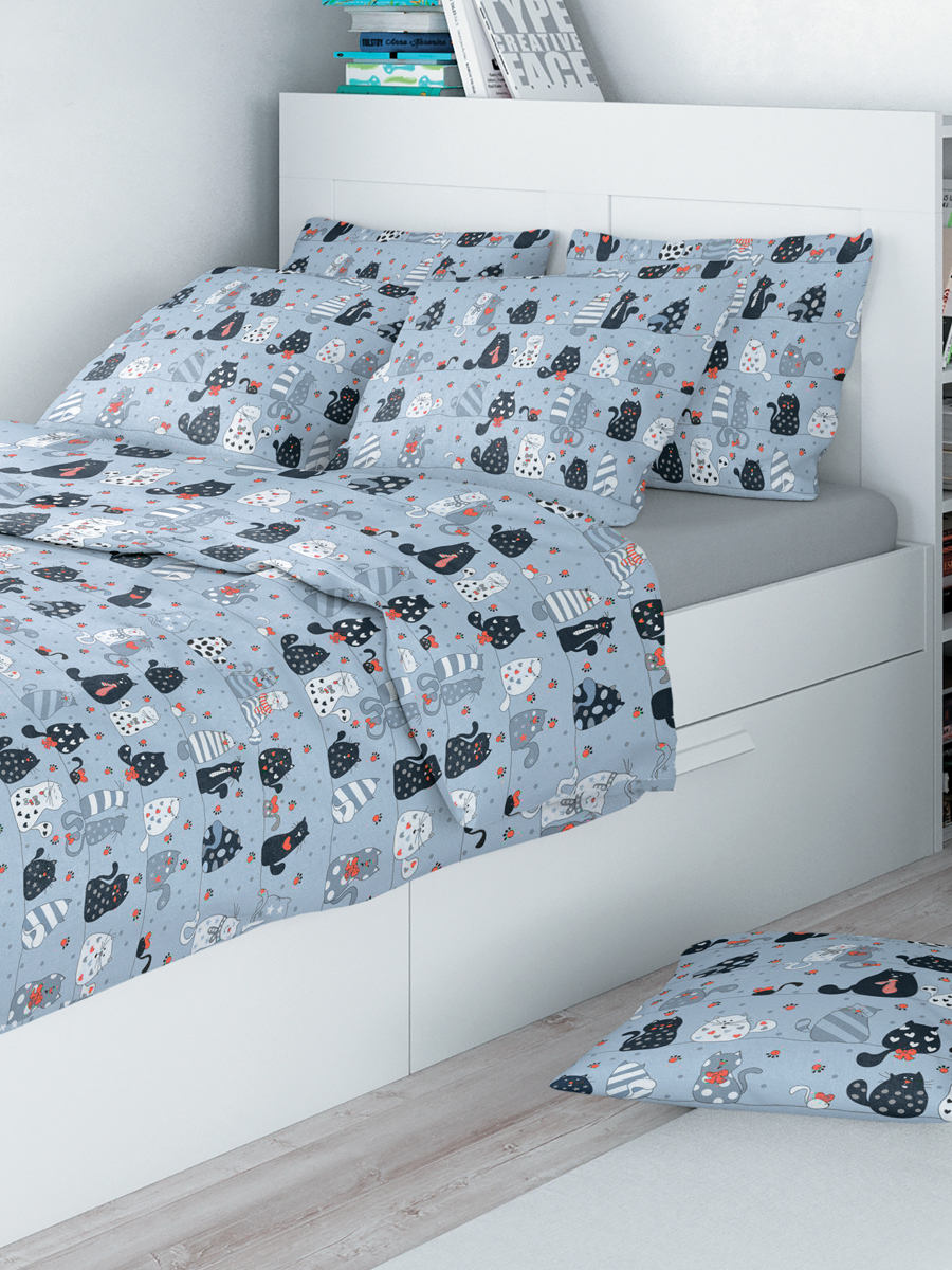 картинка Постельное бельё Amore Mio URG QR Gatos RE 50*70 SINGLE P 