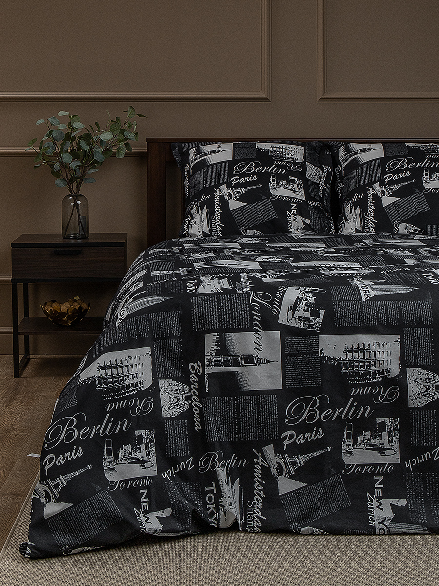 картинка Постельное бельё Amore Mio BZ Trip BLK sm SINGLE M 