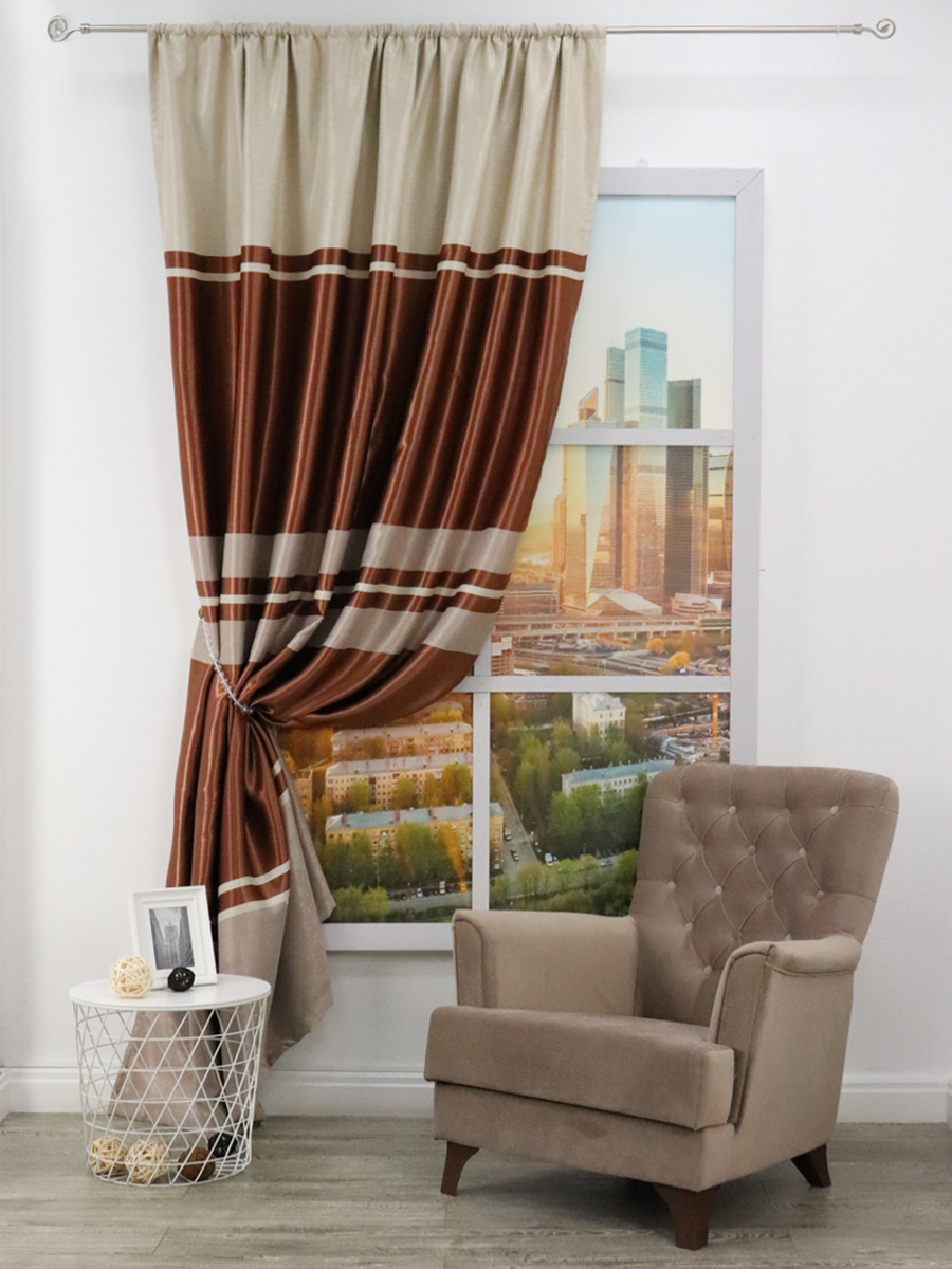 картинка Штора Amore Mio RR 913-2D-04 2,0*2,7*1 коричневый 