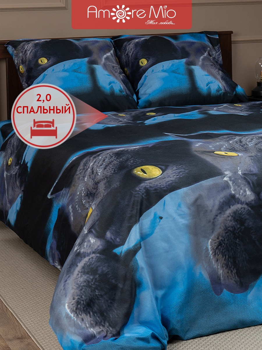картинка Постельное бельё Amore Mio Meow DOUBLE M 