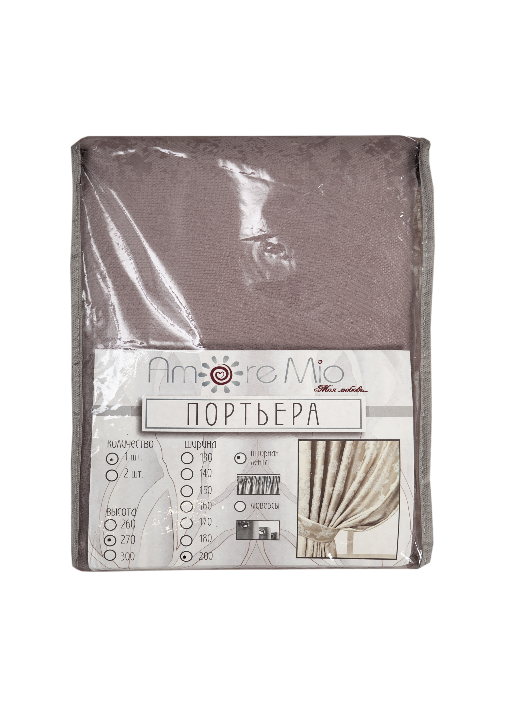 картинка Штора Amore Mio RR 3941D-10 2,0*2,7*1 розовая пудра 