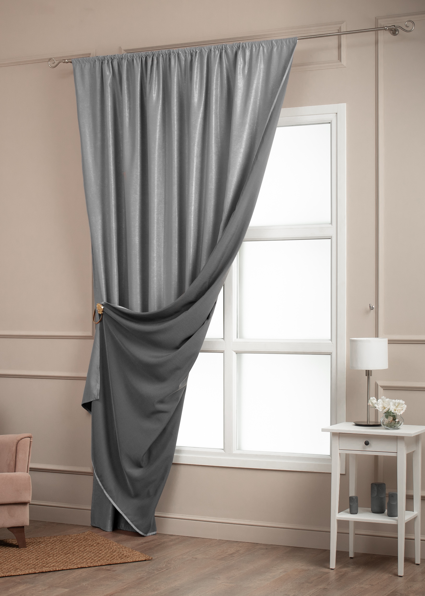 картинка Штора Amore Mio RR 2718B-160 2,0*2,7*1 серый 