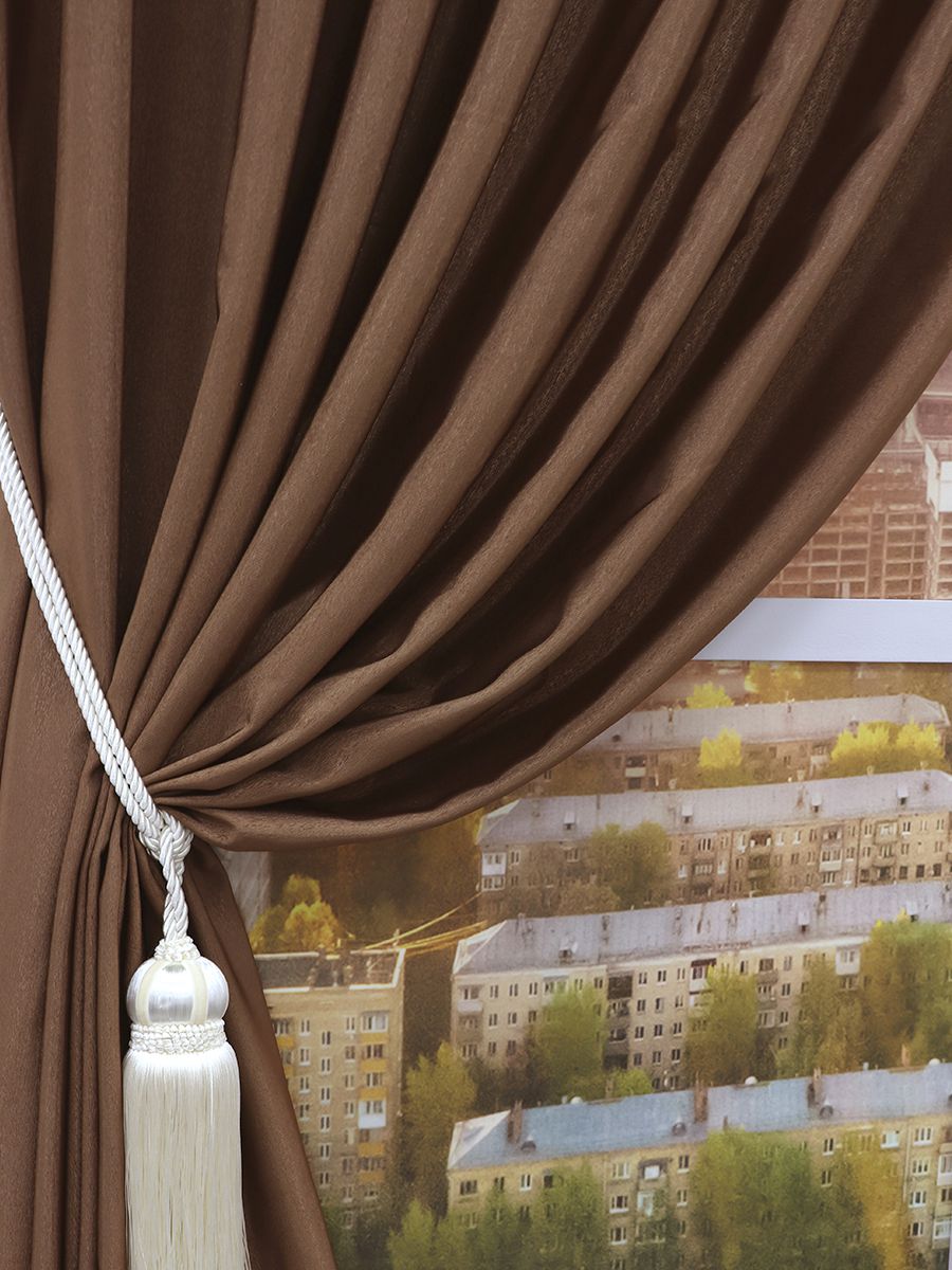 картинка Штора Amore Mio RR 90168-019 2,0*2,7*1 коричневый 