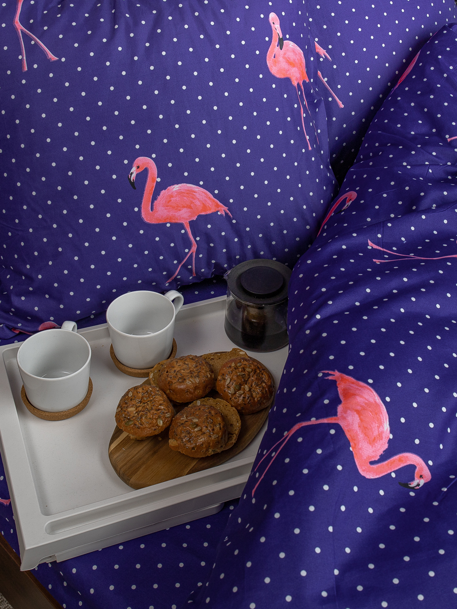 картинка Постельное бельё Amore Mio BZ QR Flamingo DKBL DOUBLE M 
