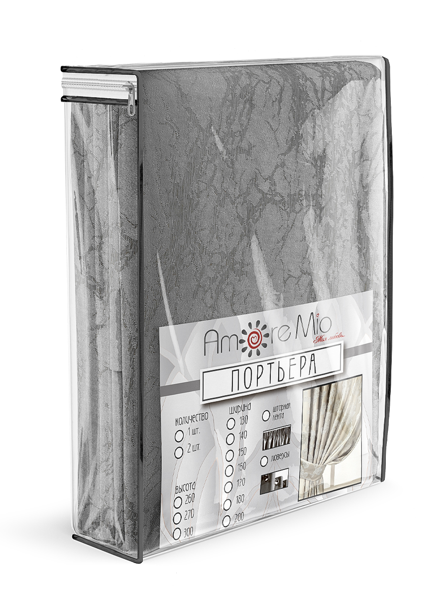 картинка Штора Amore Mio RR 6ML SOFT-5081-30 1,5*2,7*2 серый 