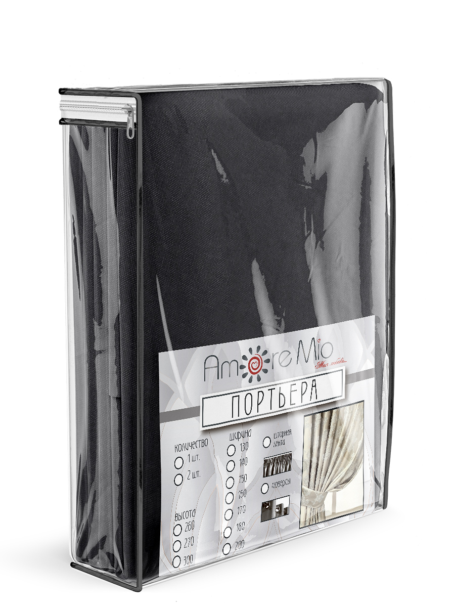 картинка Штора Amore Mio RR 4ML 1403-340 2,0*2,7*1 темно-серый 