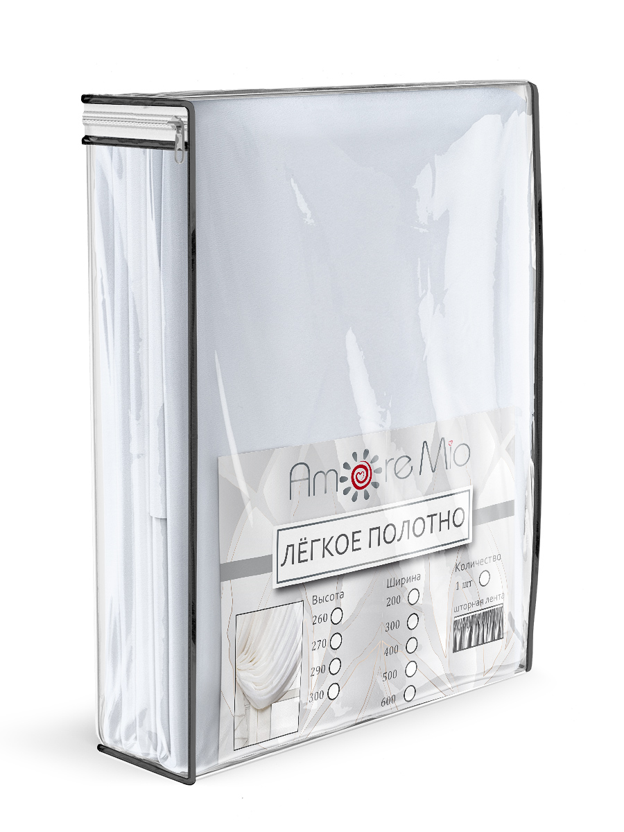 картинка Штора Amore Mio RR 6PL Crep-8704-01 ut 6,0*2,8*1 белый 