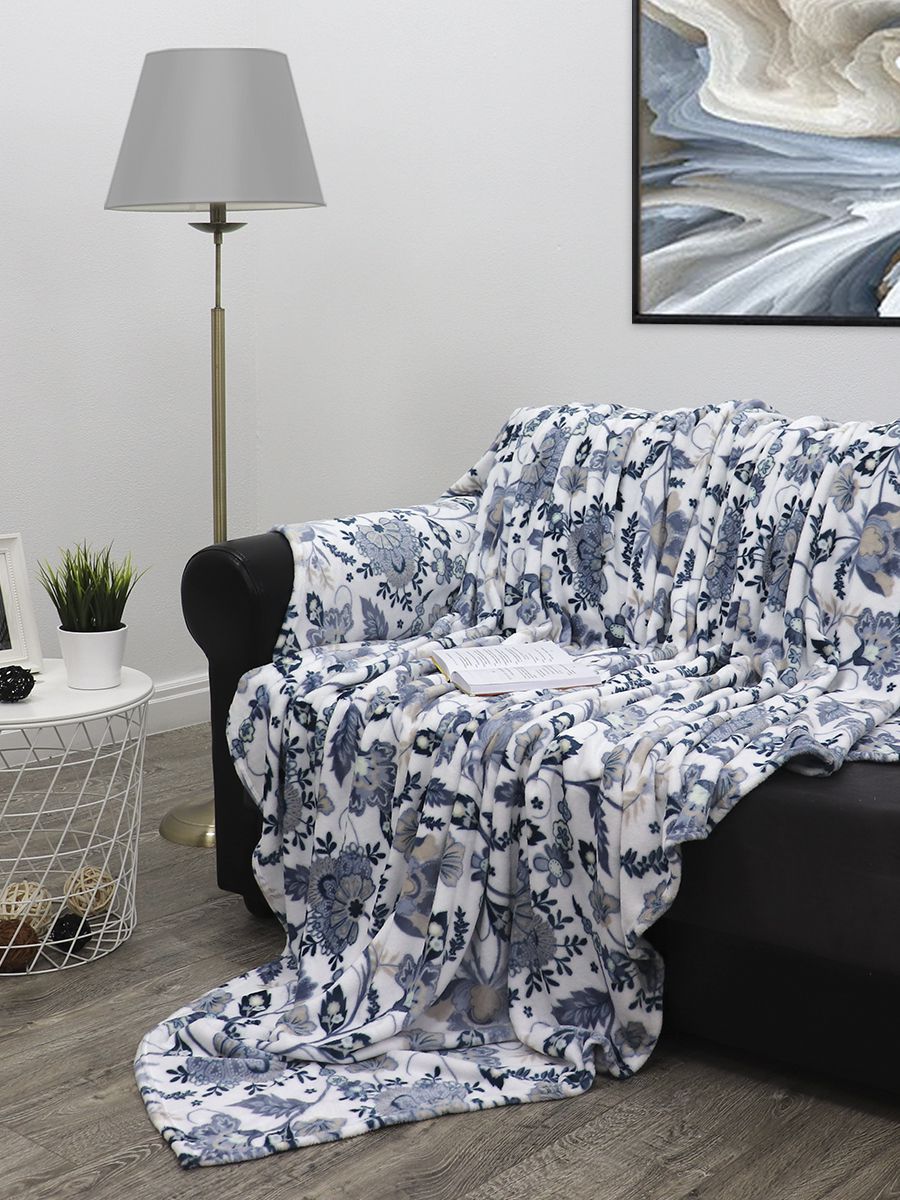 картинка Плед Texrepublic TF FN F73BL a1520 Цветы абстрактные 