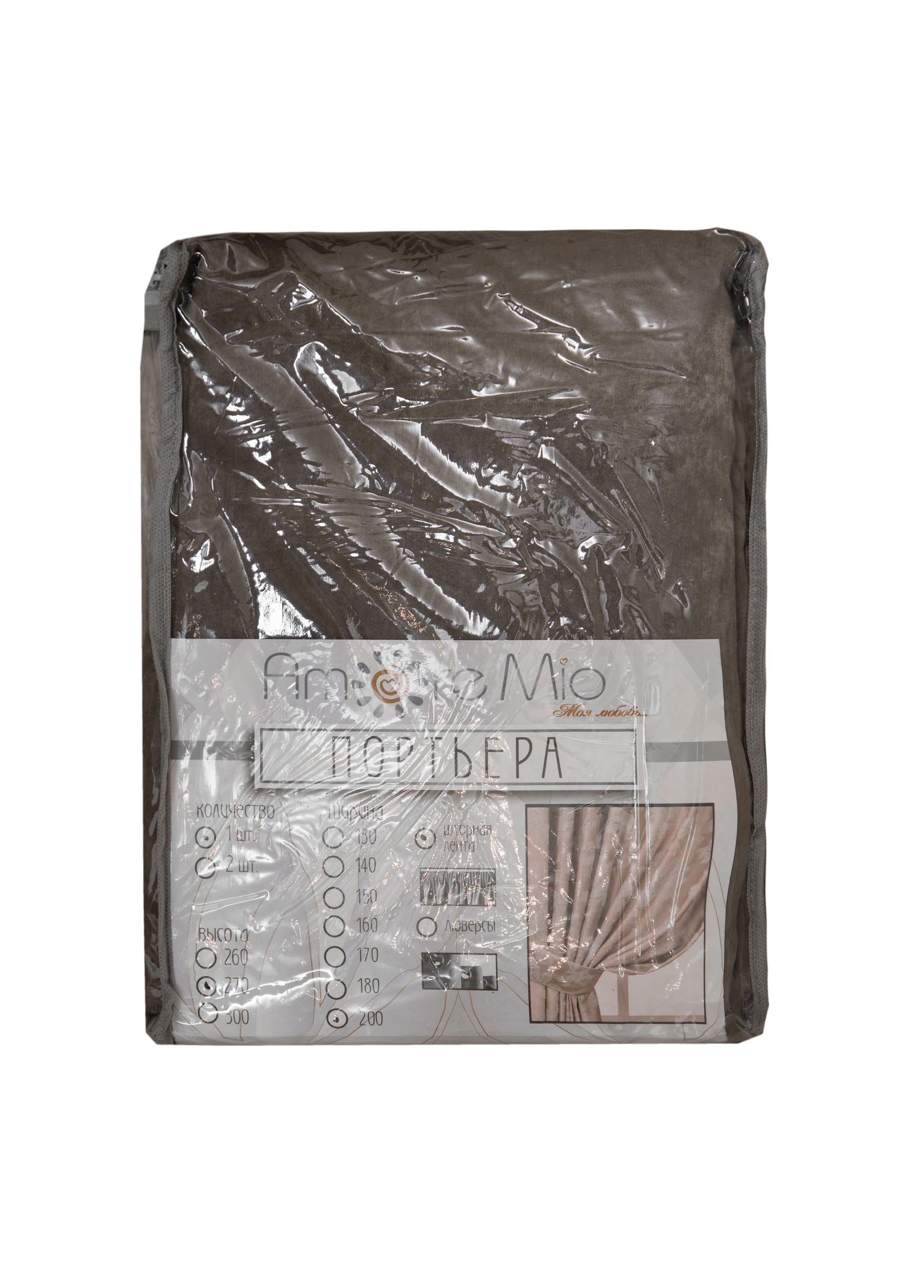 картинка Штора Amore Mio RR 2718B-126 2,0*2,7*1 бежевый 