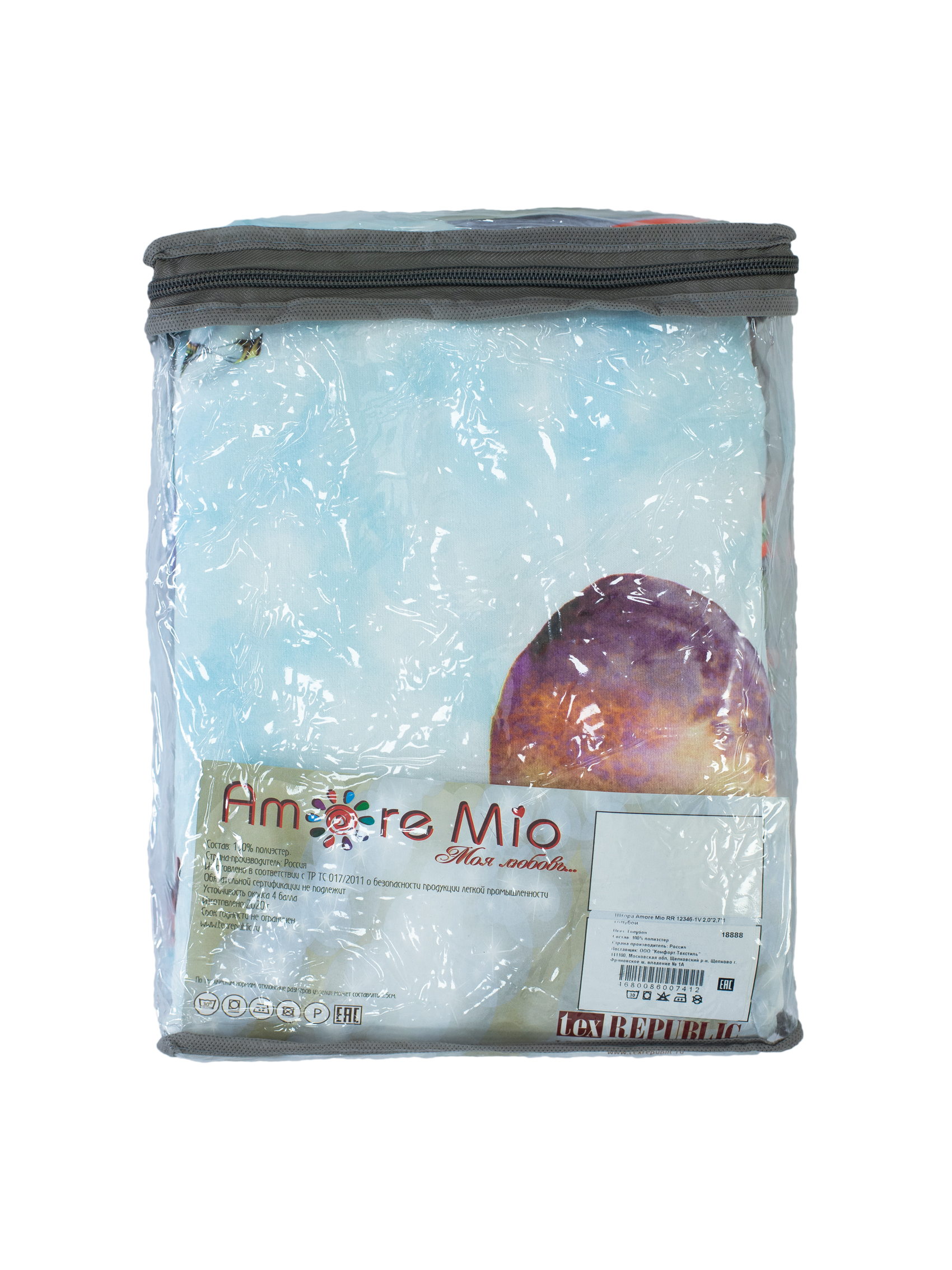 картинка Штора Amore Mio RR 12346-1V 2,0*2,7*1 голубой 