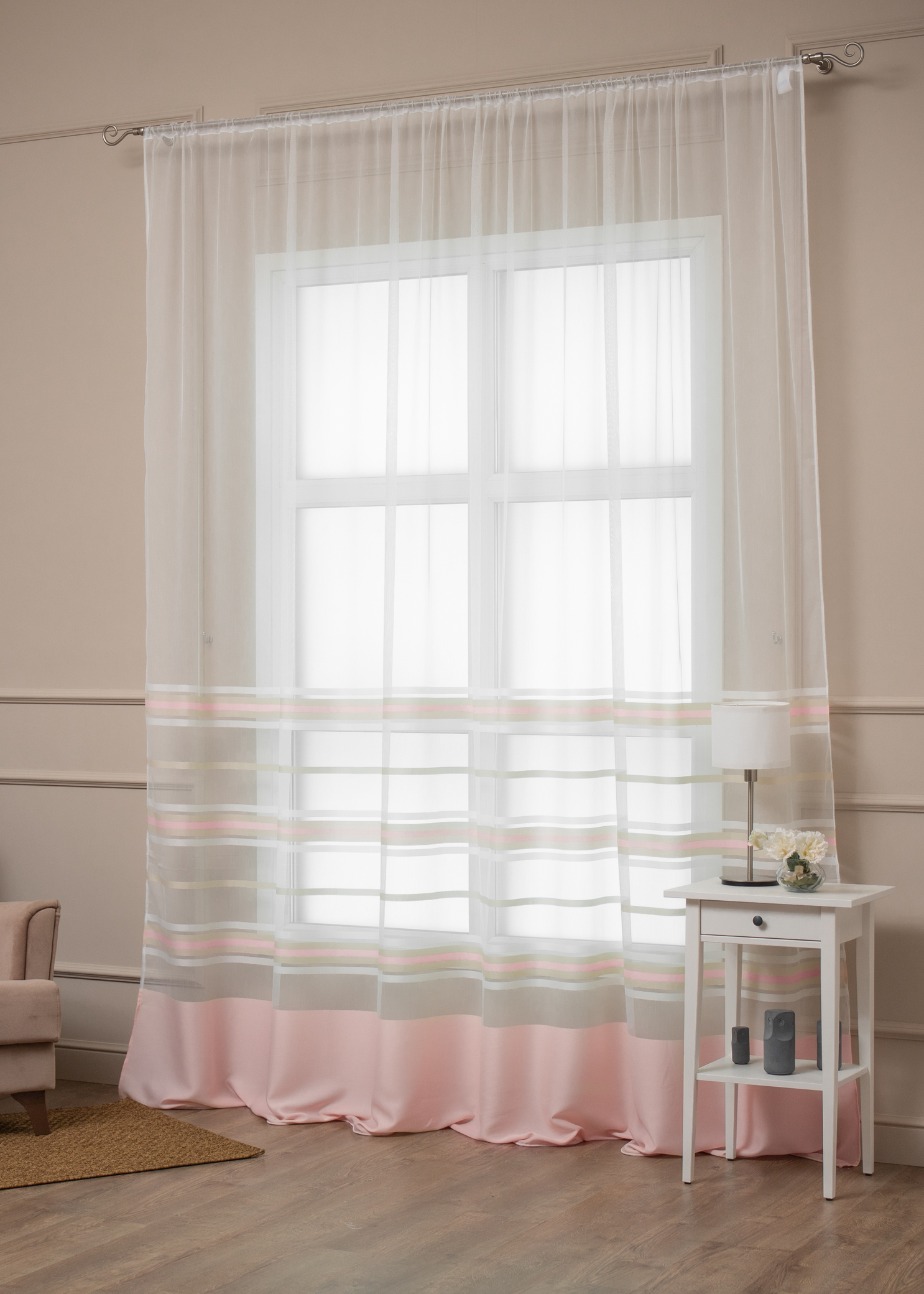 картинка Штора Amore Mio RR 2143-104 ut 3,0*2,8*1 розовая пудра 