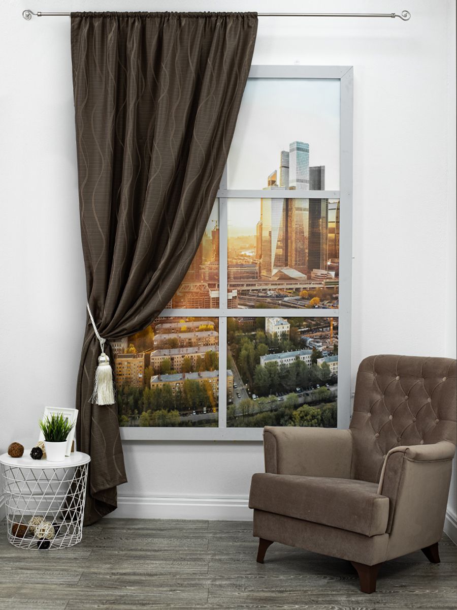 картинка Штора Amore Mio RR 7475-02 1,4*2,7*1 коричневый 