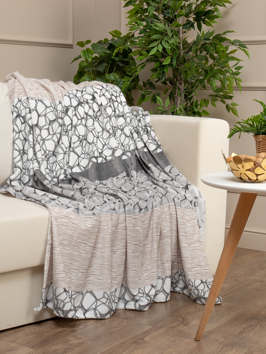 картинка Плед Texrepublic TF FN F14 b1821 Камешки и полосы 