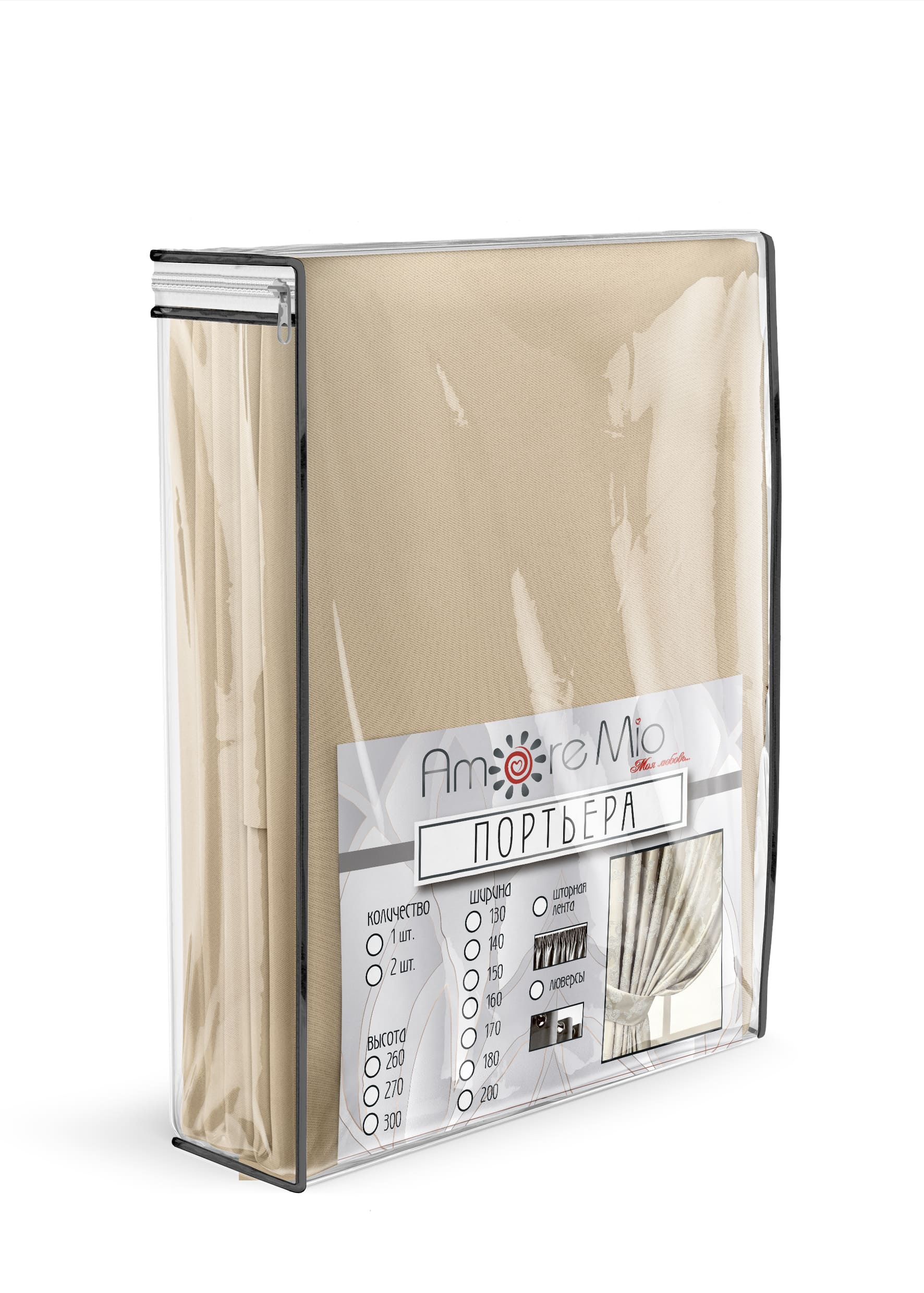 картинка Штора Amore Mio RR 4ML Milan-02 2,0*2,7*1 бежевый 