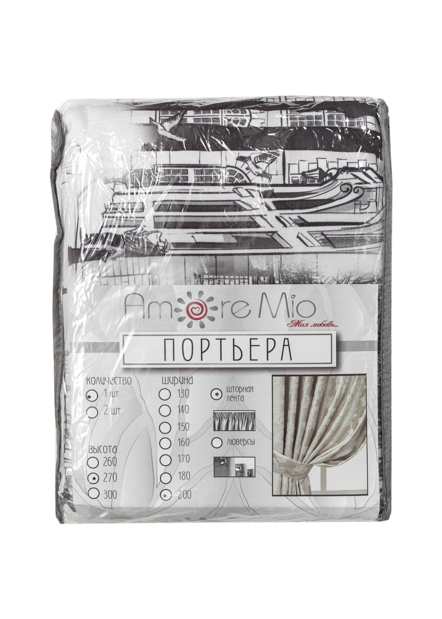 картинка Штора Amore Mio RR 2905-w/gr 2,0*2,7*1 серый 